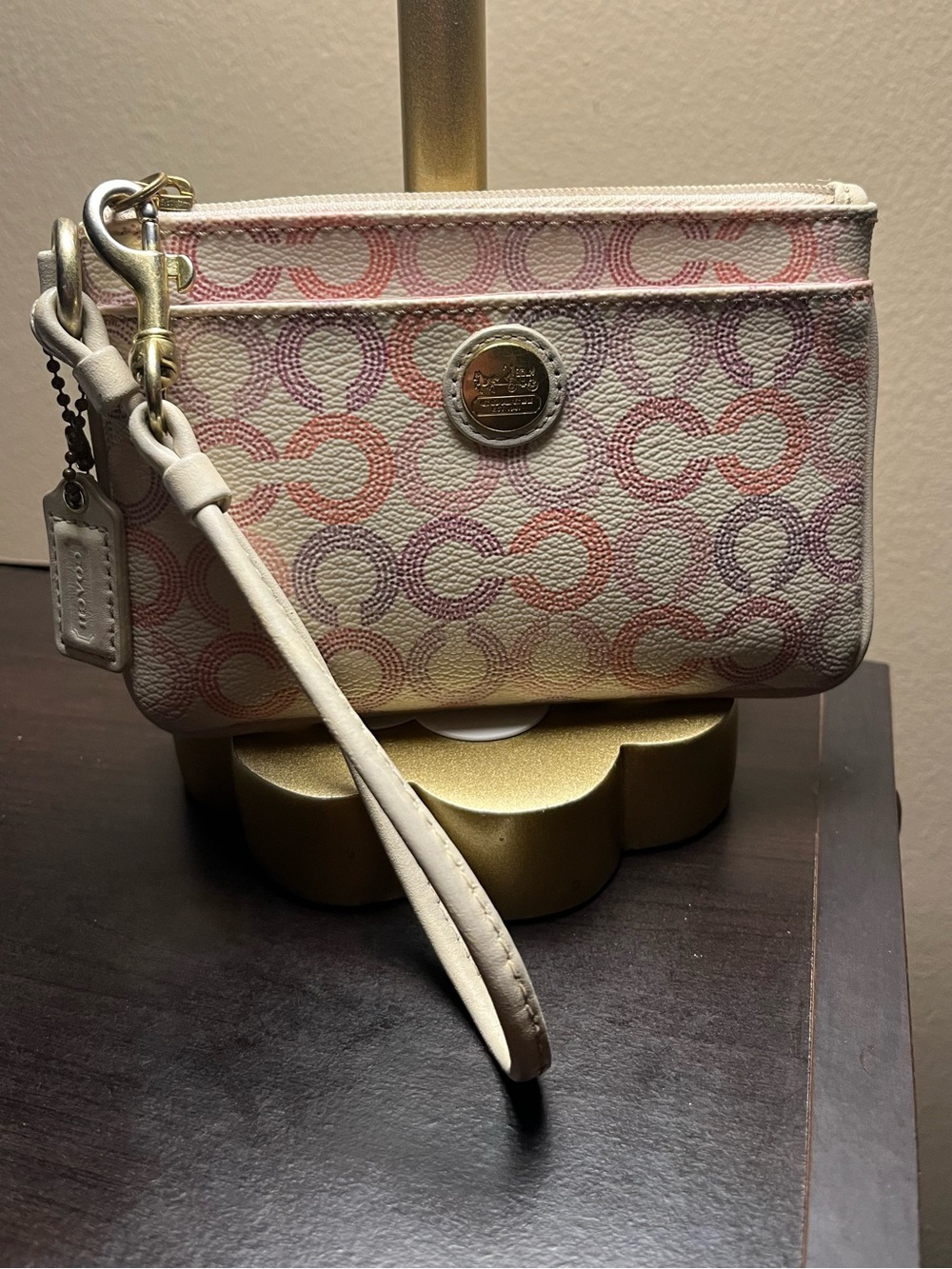 Coach Waverly Dotted Signature Wristlet - pre loved